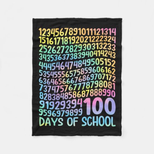 100th Day Of School Teacher Kids 100 Days Math Num Fleece Blanket