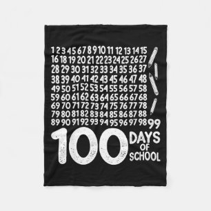 100th Day Of School Teacher Kids 100 Days Math Num Fleece Blanket