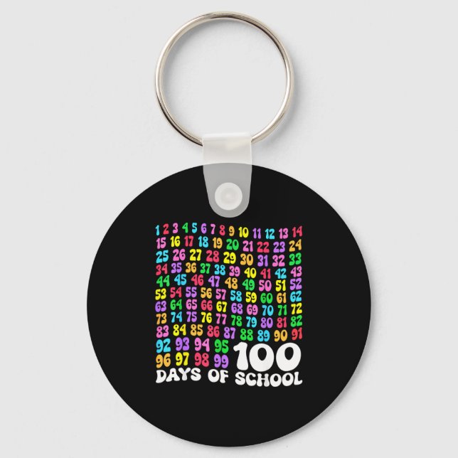 100th Day Of School Teacher Kids 100 Days Math Num Keychain (Front)