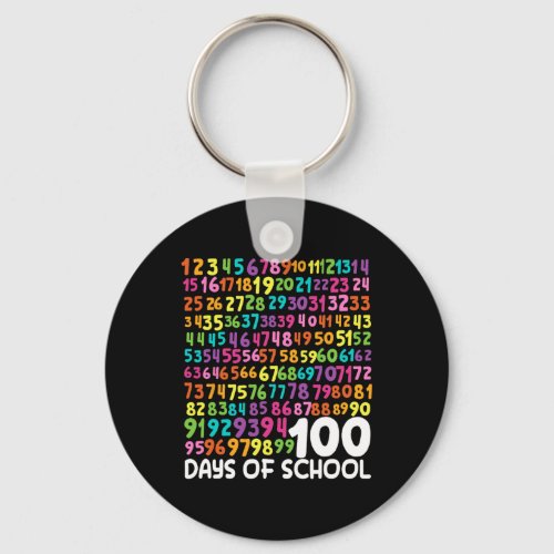 100th Day Of School Teacher Kids 100 Days Math Num Keychain
