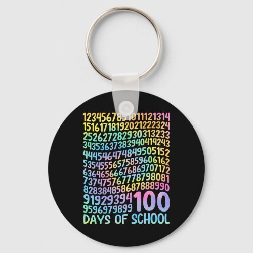 100th Day Of School Teacher Kids 100 Days Math Num Keychain