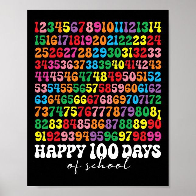 100th Day Of School Teacher Kids 100 Days Math Num Poster (Front)