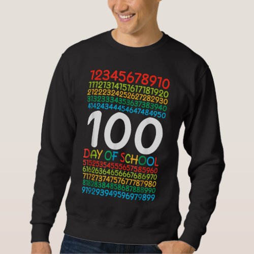 100th Day of School Teacher Kids 100 Days Math Num Sweatshirt