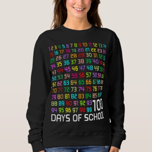 100th Day of School Teacher Kids 100 Days Math Num Sweatshirt