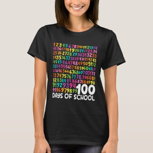 100th Day Of School Teacher Kids 100 Days Math Num T_Shirt