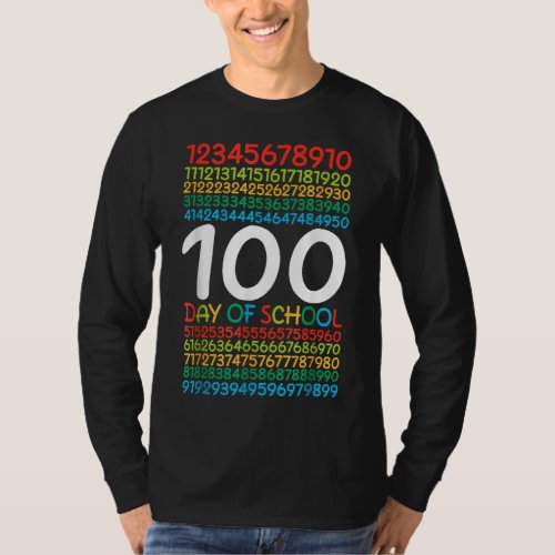 100th Day of School Teacher Kids 100 Days Math Num T_Shirt