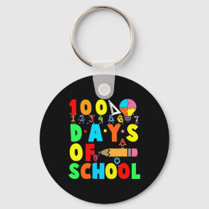 100th Day Of School Teacher Kids Child Happy 100 D Keychain
