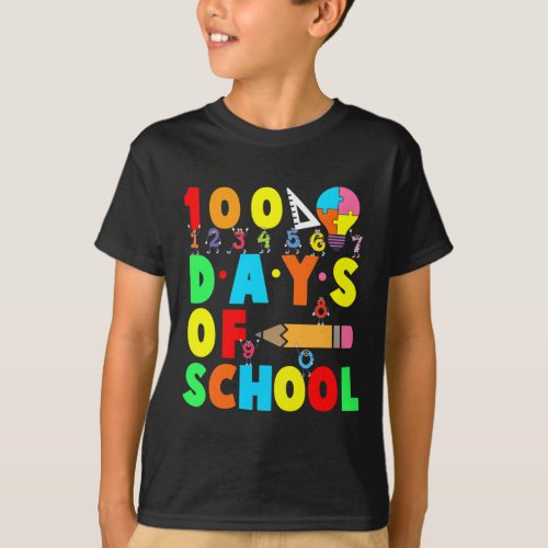 100th Day Of School Teacher Kids Child Happy 100 D T_Shirt