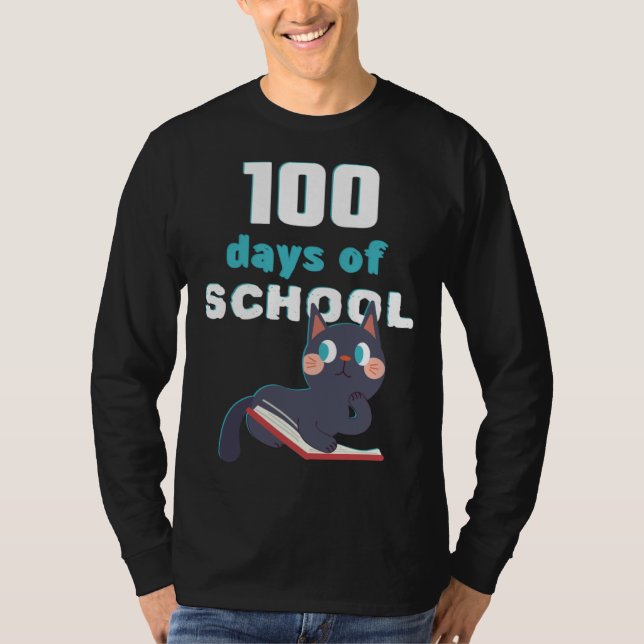 100th Day of School Teacher Kitten Kitten T-Shirt (Front)