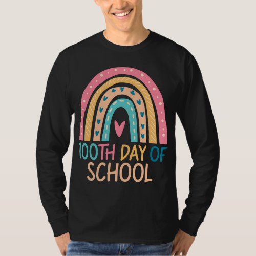 100th Day of School Teacher Rainbow 100 Days of Sc T_Shirt