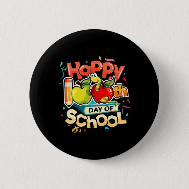 100th Day Of School Teacher Rainbow 100 Days Smart Button (Front)