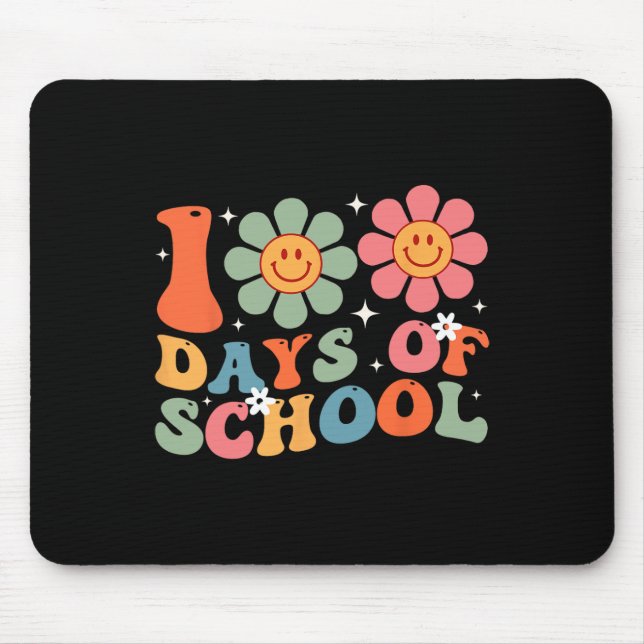 100th Day Of School Teacher Retro Kids 100 Days Of Mouse Pad (Front)