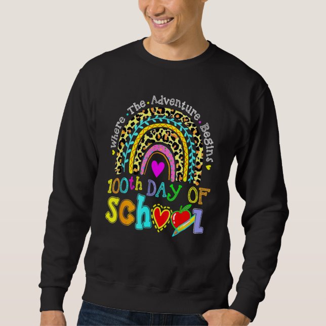 100th Day Of School Teacher Student 100 Days Smart Sweatshirt (Front)