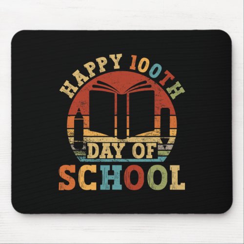 100th Day Of School Teacher Student 100 Days Vinta Mouse Pad