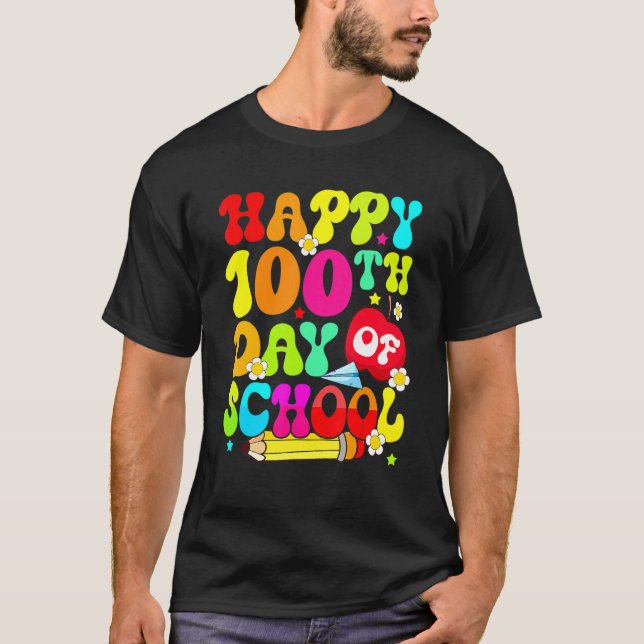 100th Day Of School Teachers Costume 100 Days Stud T-Shirt (Front)