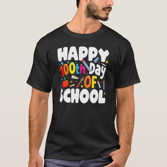 100th Day Of School Teachers Costume 100 Days Stud T-Shirt (Front)