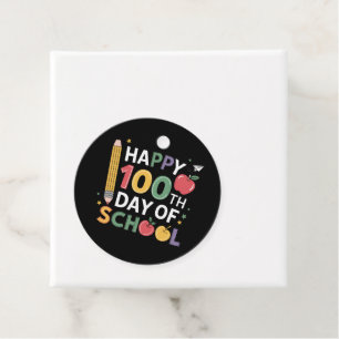 100th Day of School Teachers Happy 100 Days Favor Tags