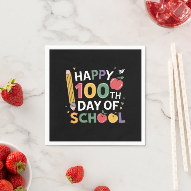 100th Day of School Teachers Happy 100 Days Napkins (Insitu)