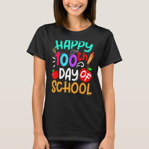 100th Day Of School Teachers Kids Child Happy 100  T_Shirt