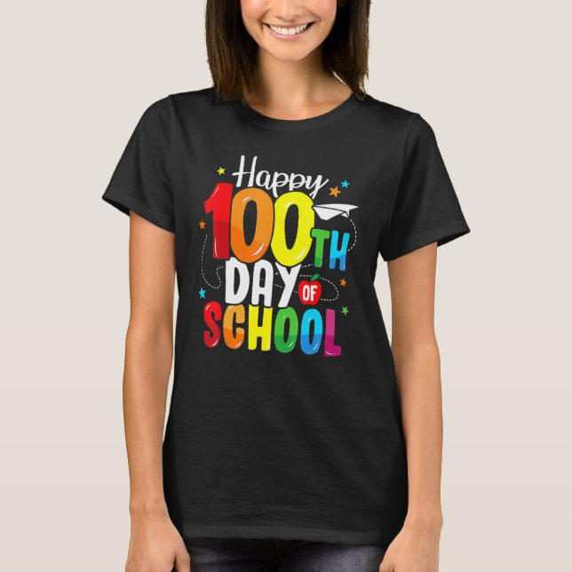 100th Day Of School Teachers Kids Child Happy 100  T-Shirt (Front)