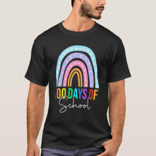 100th Day Of School Teachers Rainbow 100 Days Stud T-Shirt