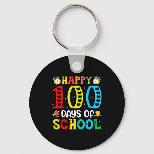 100th Day Of School Teachers Students 100 Days Of  Keychain (Front)