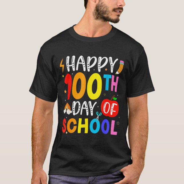 100th Day Of School Teachers Students 100 Days Of  T-Shirt (Front)