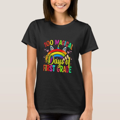 100th Day Of School Unicorn 100 Magical Days First T_Shirt
