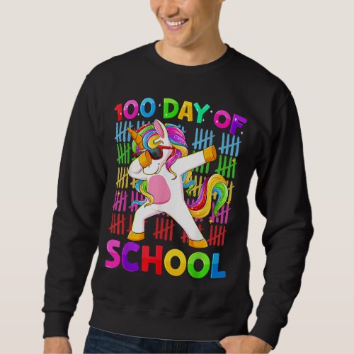 100th Day of School Unicorn Girls Costume 100 Magi Sweatshirt