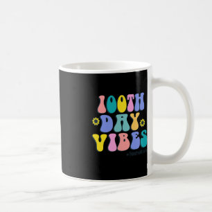 100th Day of School Vibes Retro Teacher Happy 100 Coffee Mug