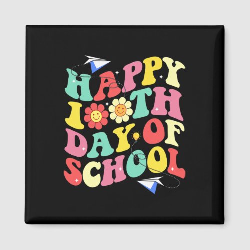 100th Day Of School Vintage Groovy Student Kid Tea Magnet