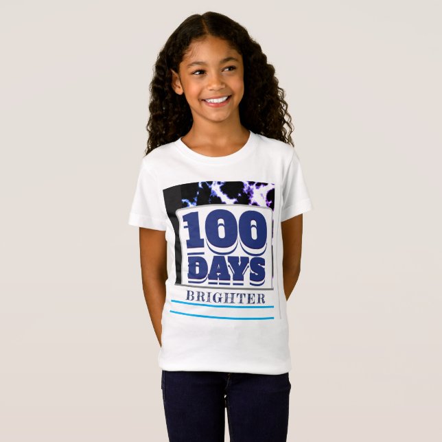  100th Day School Purple Black Blue T-Shirt (Front Full)