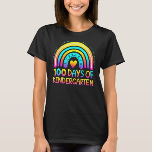 100th Day School Rainbow 100 Days Of Kindergarten  T_Shirt