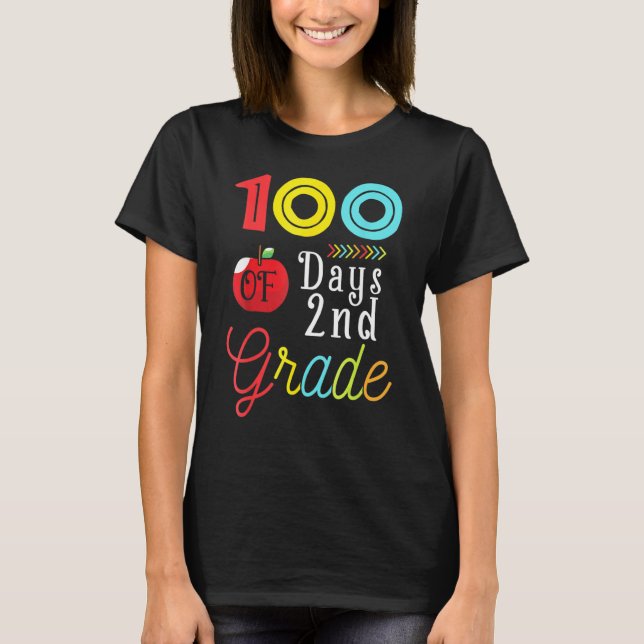 100th Day Second Grade Student Gift 100 Days Of Sc T-Shirt (Front)