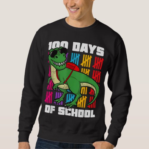 100th Day Teacher Kids Costume Dino T Rex 100 Days Sweatshirt