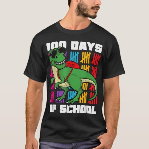 100th Day Teacher Kids Costume Dino T Rex 100 Days T_Shirt