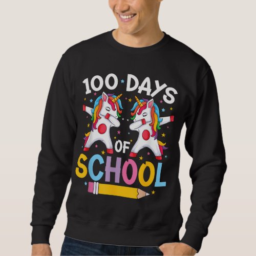 100th Day Teacher Kids Costume Unicorn 100 Days Of Sweatshirt