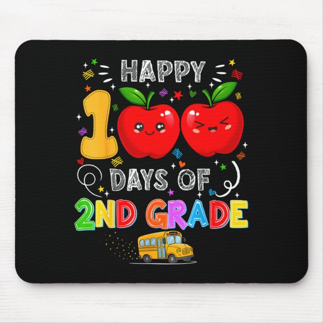 100th Days Of 2nd Grade 100 Days Toddler Girl  Mouse Pad (Front)