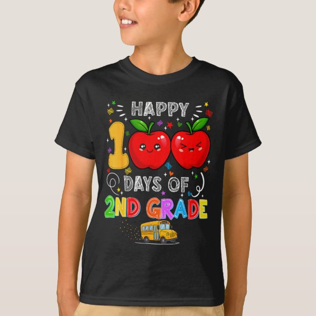 100th Days Of 2nd Grade 100 Days Toddler Girl  T-Shirt (Front)