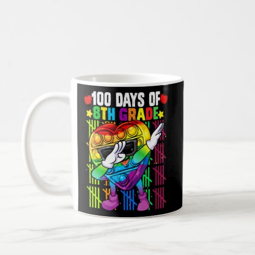 100th Days Of 8th Grade Dabbing Colorful Fidget To Coffee Mug