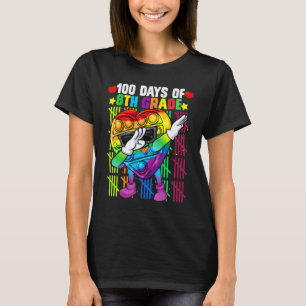100th Days Of 8th Grade Dabbing Colorful Fidget To T-Shirt