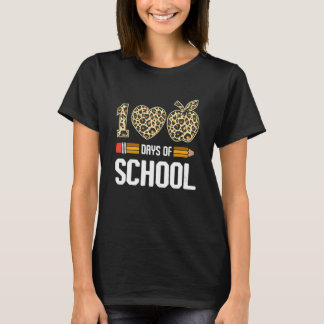 100th Days Of School Classic Arts Leopard Apparel T-Shirt