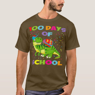 100th Days Of School Funny Dinosaur Trex T-Shirt