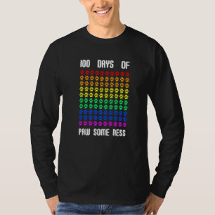 100th Days Of School Paw Some Ness Cute Dog Paw Lo T-Shirt