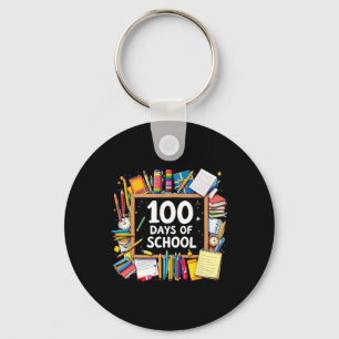 100th Days Of School Teacher Kids Happy 100 Day Sm Keychain