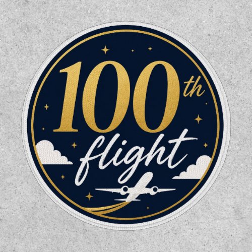 100th flight gold airplane travel souvenir patch