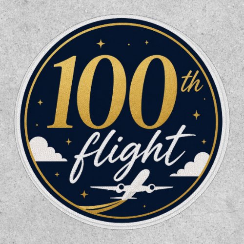 100th flight gold airplane travel souvenir patch