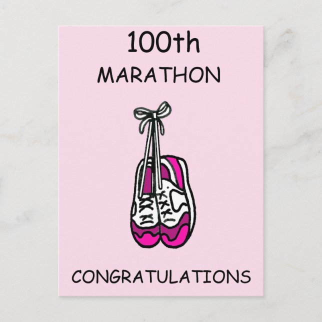 100th Marathon Congratulations for Her Postcard (Front)