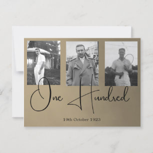 100th One Hundredth Male Birthday Photo Invitation Postcard