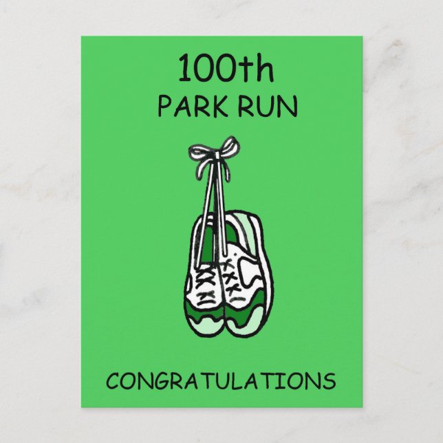 100th Park Run Congratulations Postcard (Front)